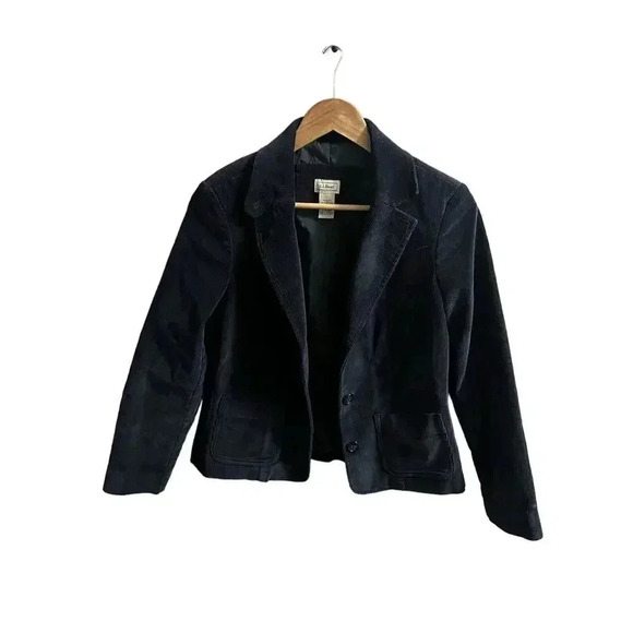 L.L. Bean Jackets & Blazers - LL Bean Jacket Womens 6P Blue Corduroy 3 Button Blazer Lined